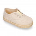 RECYCLED cotton canvas Kids Sneaker style espadrille shoes.