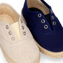 RECYCLED cotton canvas Kids Sneaker style espadrille shoes.