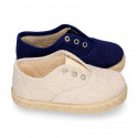 RECYCLED cotton canvas Kids Sneaker style espadrille shoes.