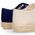 RECYCLED cotton canvas Kids Sneaker style espadrille shoes.