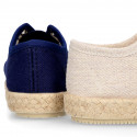 RECYCLED cotton canvas Kids Sneaker style espadrille shoes.