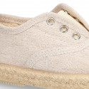 RECYCLED cotton canvas Kids Sneaker style espadrille shoes.