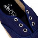 RECYCLED cotton canvas Kids Sneaker style espadrille shoes.