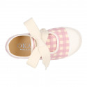 Girl VICHY Cotton canvas Mary Jane shoes ANGEL style with toe cap.
