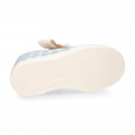 Girl VICHY Cotton canvas Mary Jane shoes ANGEL style with toe cap.