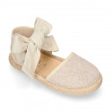 LINEN canvas espadrille shoes with bright thread.