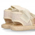 LINEN canvas espadrille shoes with bright thread.