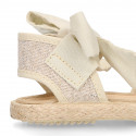 LINEN canvas espadrille shoes with bright thread.