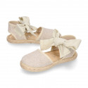 LINEN canvas espadrille shoes with bright thread.