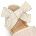 LINEN canvas espadrille shoes with bright thread.