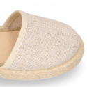 LINEN canvas espadrille shoes with bright thread.