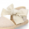 LINEN canvas espadrille shoes with bright thread.