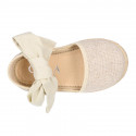 LINEN canvas espadrille shoes with bright thread.