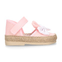 Cotton canvas baby girl espadrille shoes with BOW design.