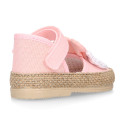 Cotton canvas baby girl espadrille shoes with BOW design.