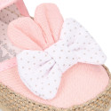 Cotton canvas baby girl espadrille shoes with BOW design.