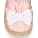 Cotton canvas baby girl espadrille shoes with BOW design.