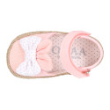 Cotton canvas baby girl espadrille shoes with BOW design.