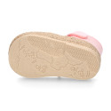 Cotton canvas baby girl espadrille shoes with BOW design.