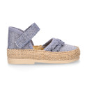 Cotton canvas baby girl espadrille shoes with FRILLS design.