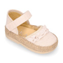 Cotton canvas baby girl espadrille shoes with FRILLS design.