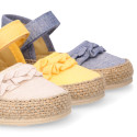 Cotton canvas baby girl espadrille shoes with FRILLS design.