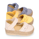 Cotton canvas baby girl espadrille shoes with FRILLS design.