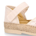 Cotton canvas baby girl espadrille shoes with FRILLS design.