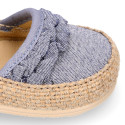 Cotton canvas baby girl espadrille shoes with FRILLS design.