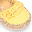 Cotton canvas baby girl espadrille shoes with FRILLS design.