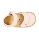 Cotton canvas baby girl espadrille shoes with FRILLS design.