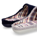 Terry cloth Kid Home shoes combined with SQUARE design with open heel design.