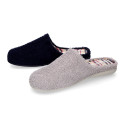 Terry cloth Kid Home shoes combined with SQUARE design with open heel design.