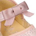 LAMINATED canvas baby girl espadrille shoes with BOW design.