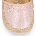 LAMINATED canvas baby girl espadrille shoes with BOW design.