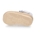 LAMINATED canvas baby girl espadrille shoes with BOW design.