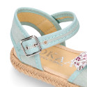 FLOWERS Bow design cotton canvas girl espadrille shoes SANDAL style.