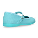 Cotton canvas Girl Mary Jane shoes with buckle fastening in seasonal colors.