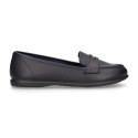 Stylized Girl OKAA Moccasin school shoes in washable leather.