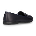 Stylized Girl OKAA Moccasin school shoes in washable leather.