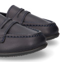 Stylized Girl OKAA Moccasin school shoes in washable leather.