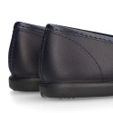 Stylized Girl OKAA Moccasin school shoes in washable leather.