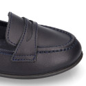 Stylized Girl OKAA Moccasin school shoes in washable leather.