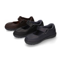 School Washable Nappa leather OKAA Mary Jane shoes laceless.