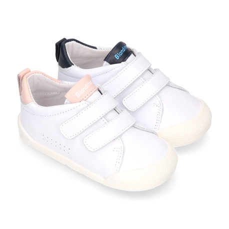 BLANDITOS kids school sneakers laceless in nappa leather.