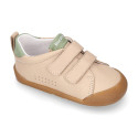 BLANDITOS kids school sneakers laceless in ivory nappa leather.