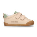 BLANDITOS kids school sneakers laceless in ivory nappa leather.