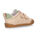 BLANDITOS kids school sneakers laceless in ivory nappa leather.