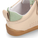 BLANDITOS kids school sneakers laceless in ivory nappa leather.