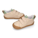 BLANDITOS kids school sneakers laceless in ivory nappa leather.